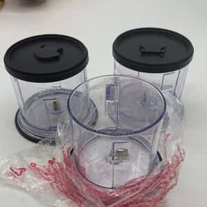 Ninja Clear Blender Cups with Black Lids creamie